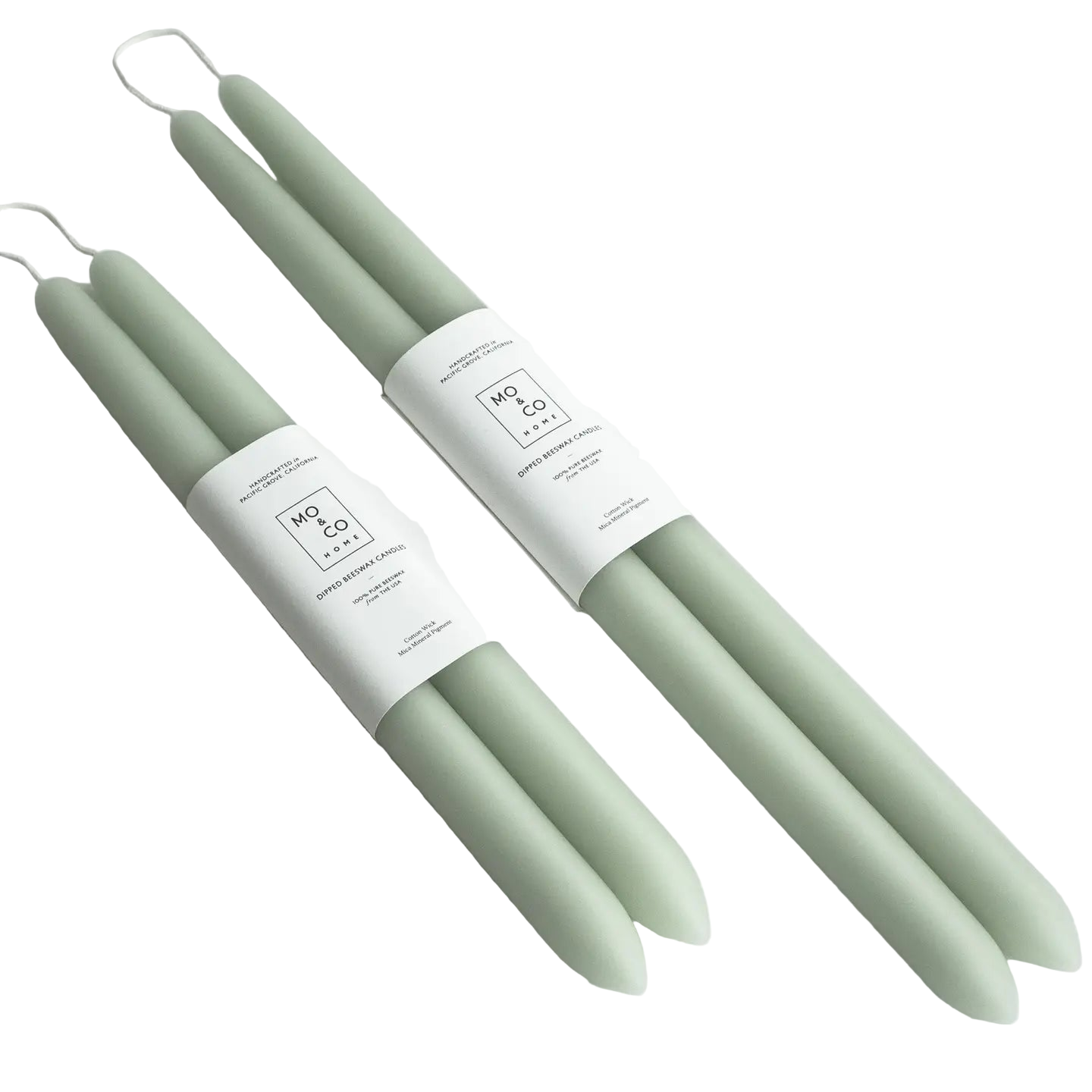 Dipped Beeswax Taper Candles - Set of 2