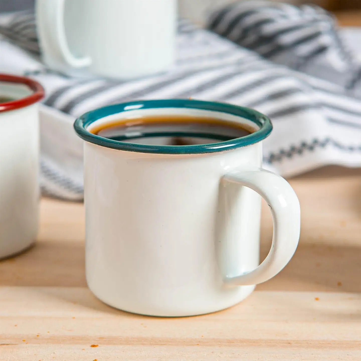 White + Sea Enamel Espresso Cup -Argon Tableware