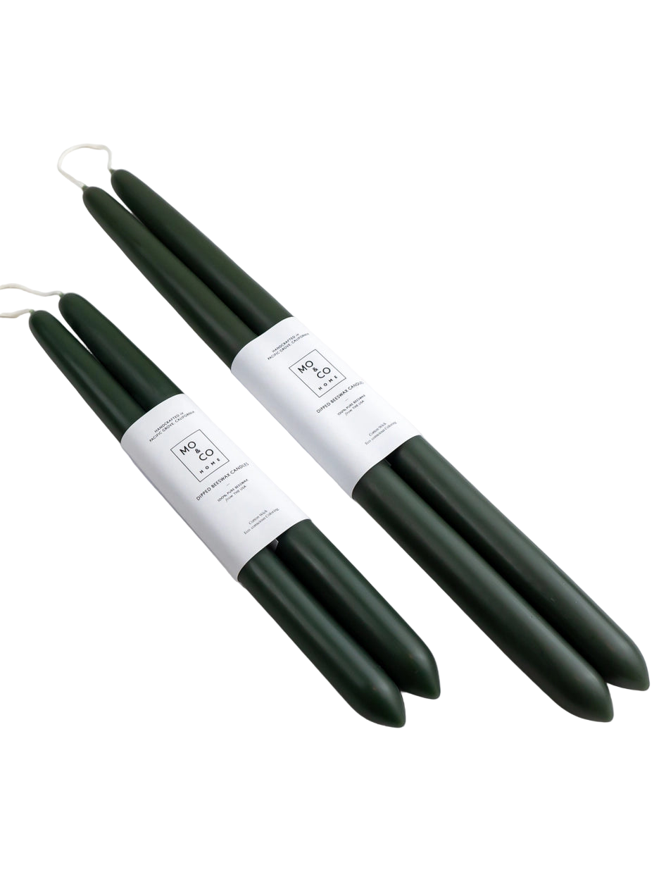 Dipped Beeswax Taper Candles - Set of 2