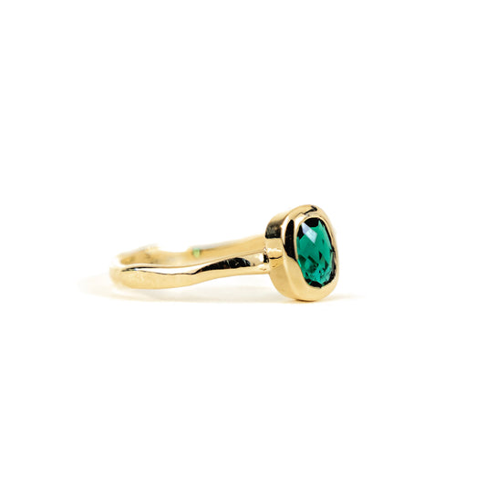 Cushion Emerald Stack Ring