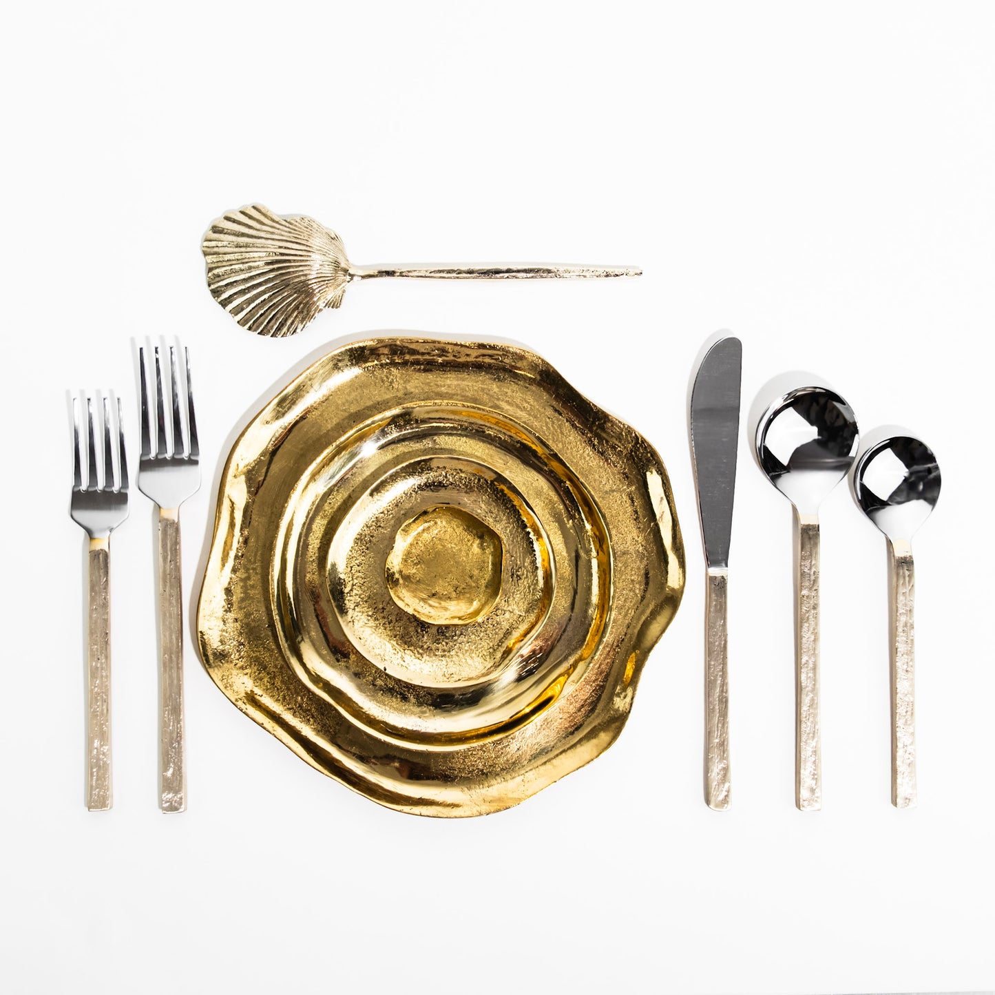 La Tavola Flatware Set- Brass + Stainless Steel
