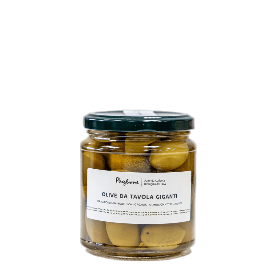 Paglione Olive Da Tavola Giganti Organic Giant Green Table Olives