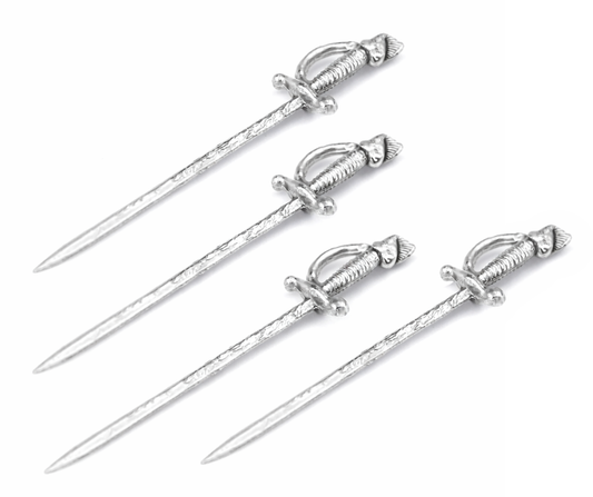 Sword Martini Picks: Stainless Steel- Set of 4