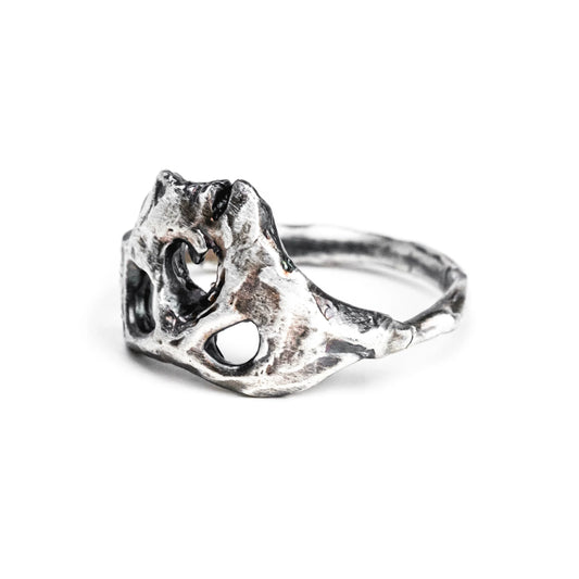 Rustic Silver Seafarers Skull Ring