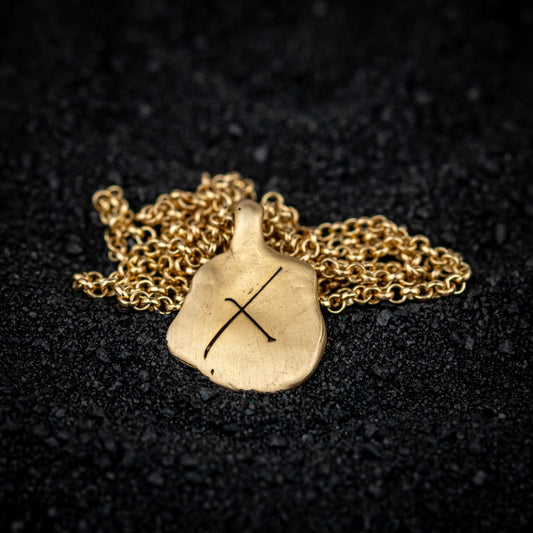 X Coin Necklace: 14k Gold