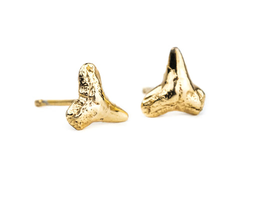 Shark Teeth Studs: Gold PVD