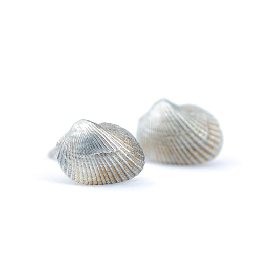 Eleanor Shell Studs: Sterling Silver