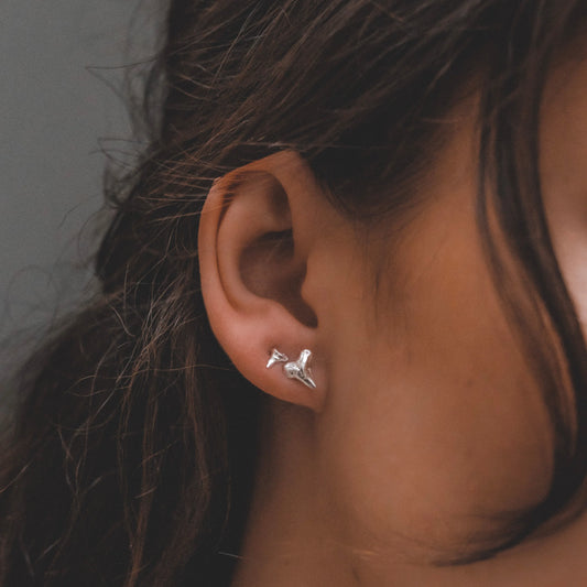 XS Shark Teeth Studs: Sterling Silver