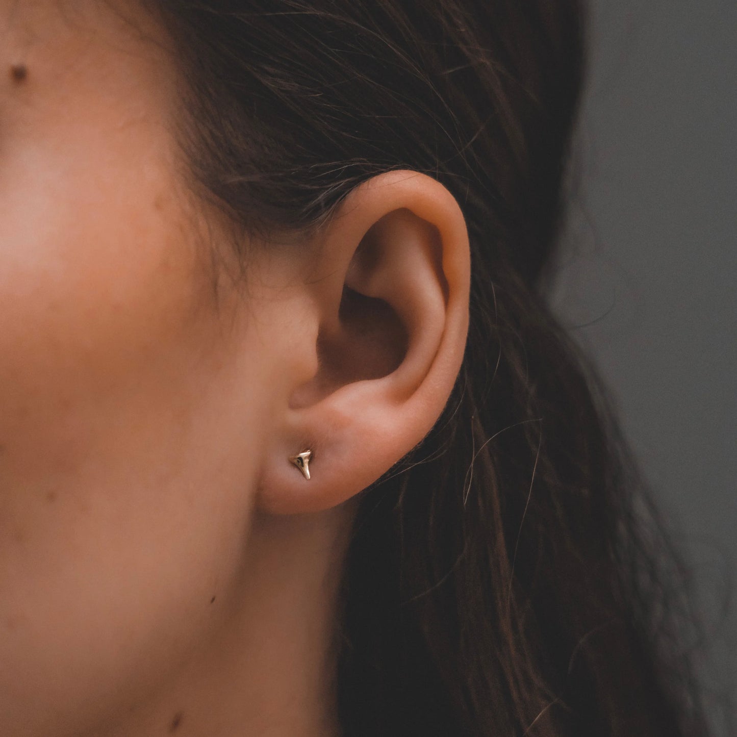 XS Shark Teeth Studs: Gold PVD