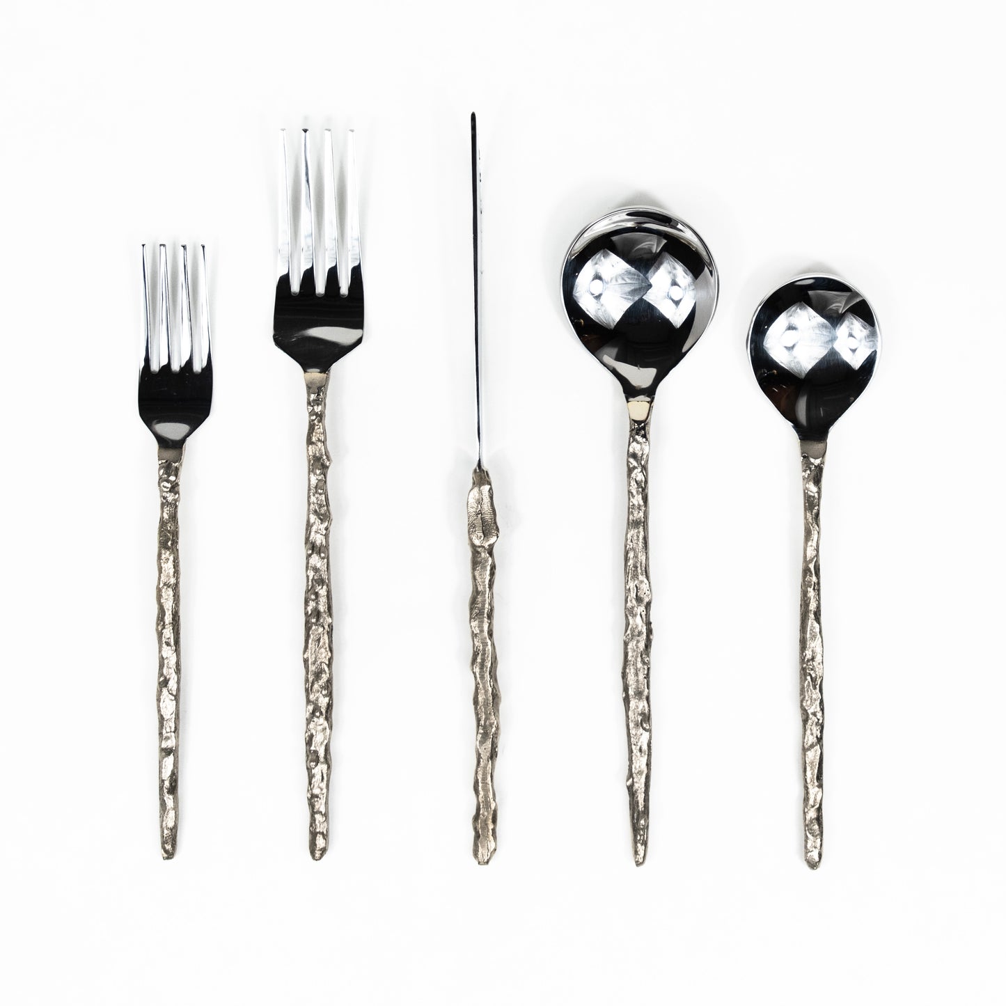 Sand Drip Flatware Set- Brass + Stainless Steel