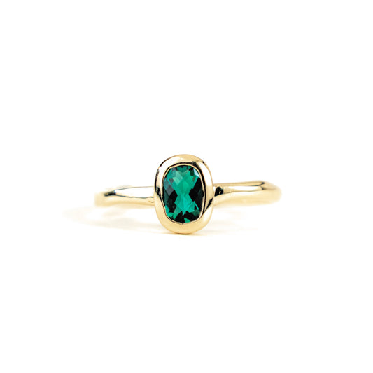 Cushion Emerald Stack Ring