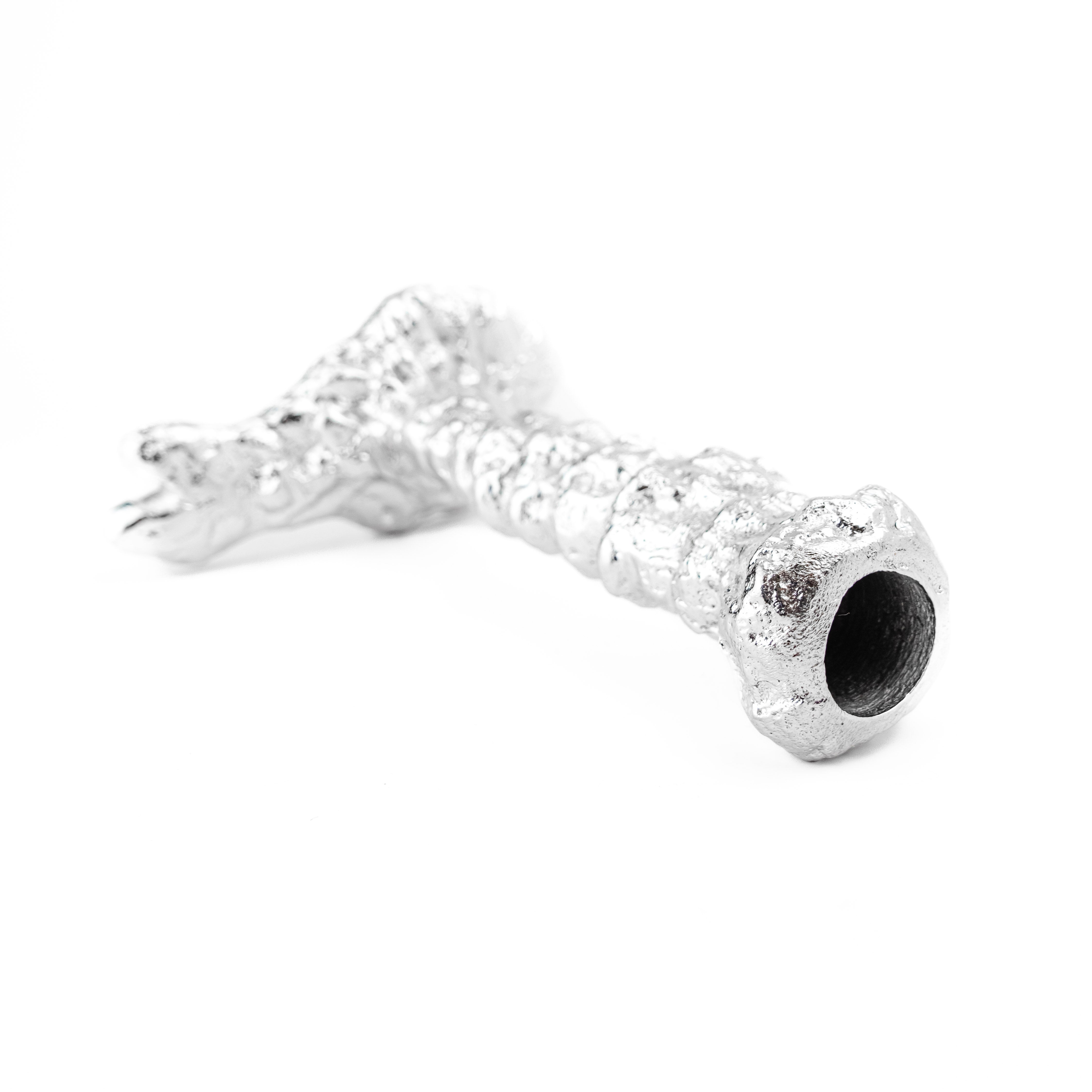 Sand Drip Candlesticks- Chrome