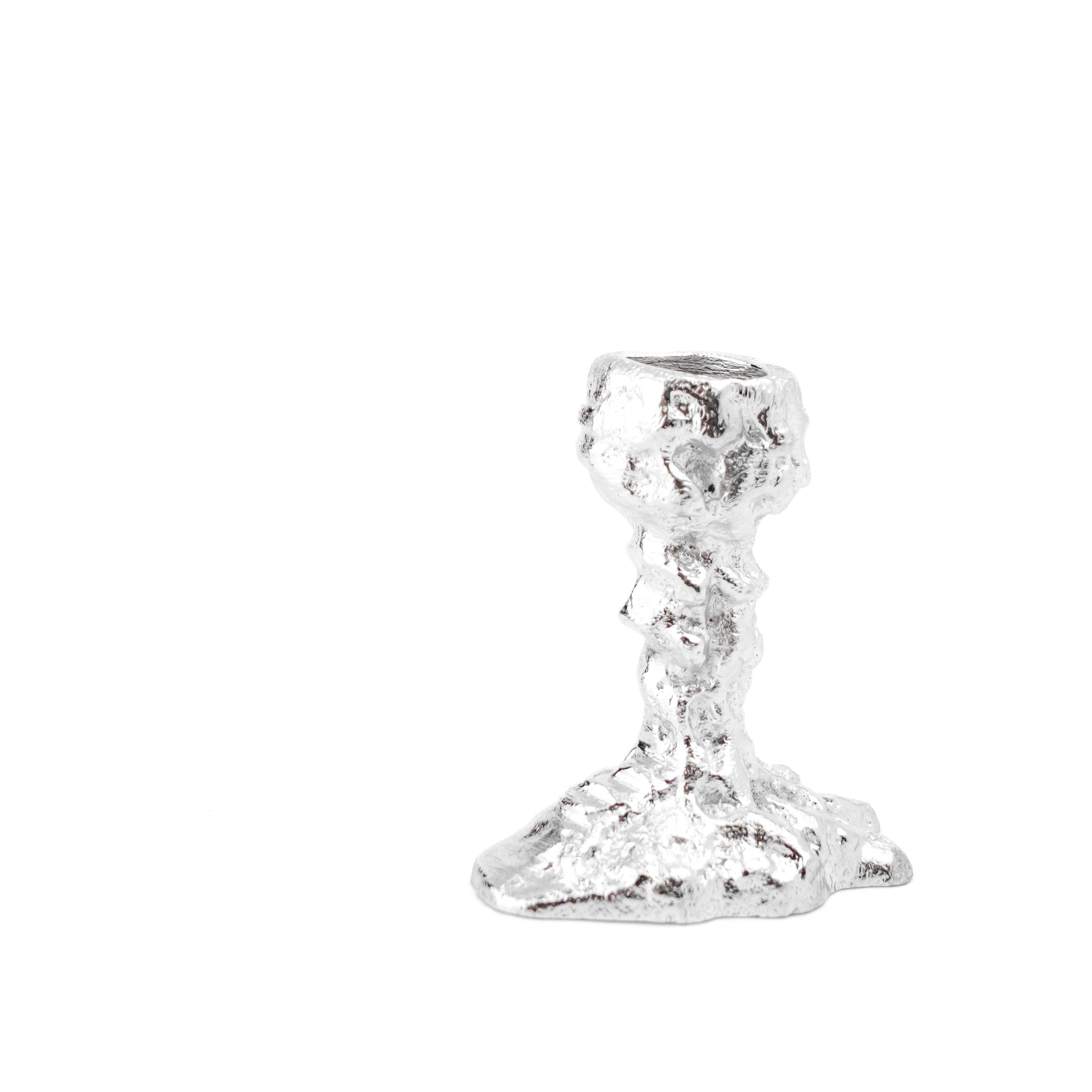 Sand Drip Candlesticks- Chrome