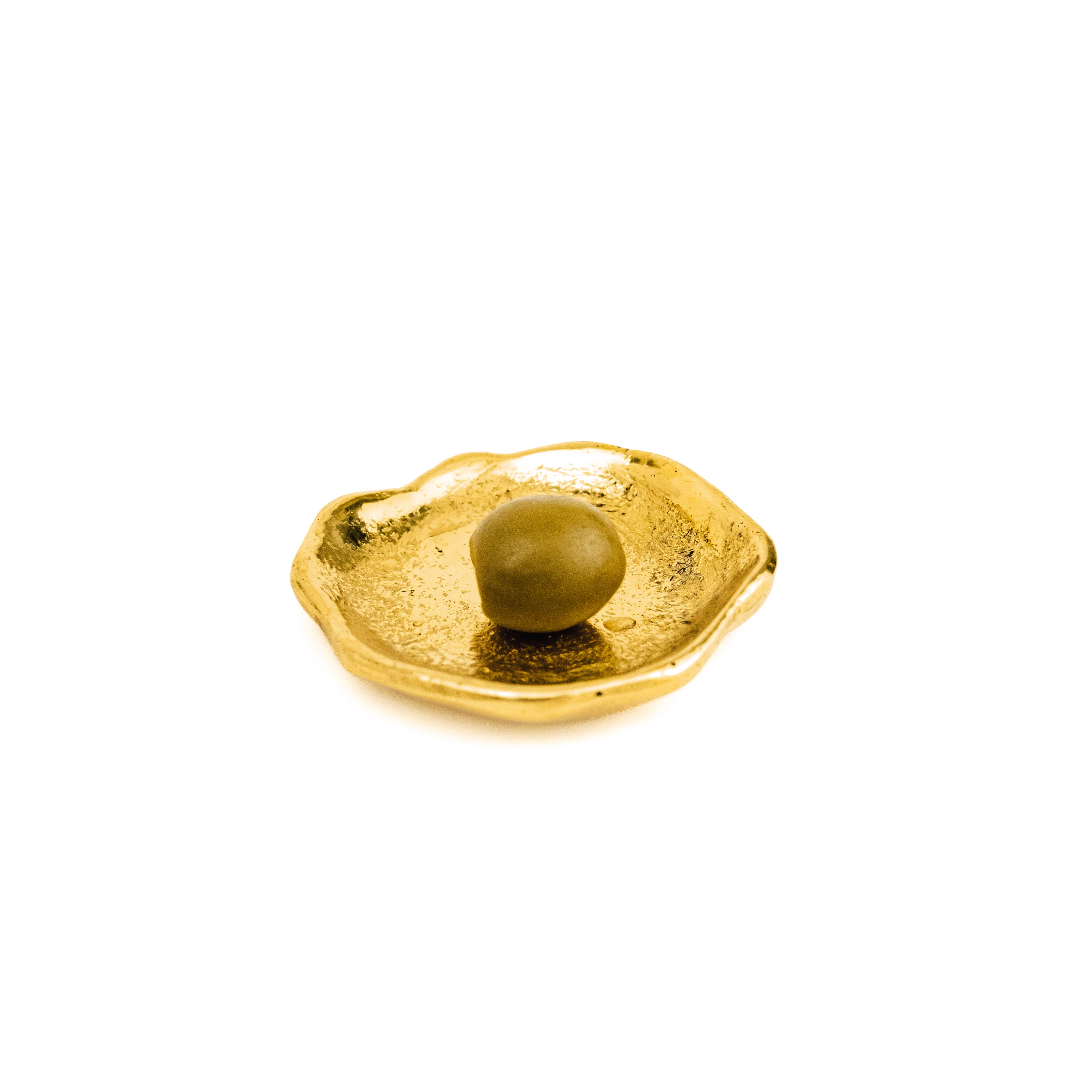 Olive Pit Dish- Brass