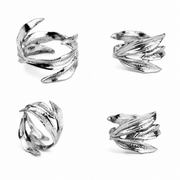 Seaweed Napkin Rings- Set of 4 Silver