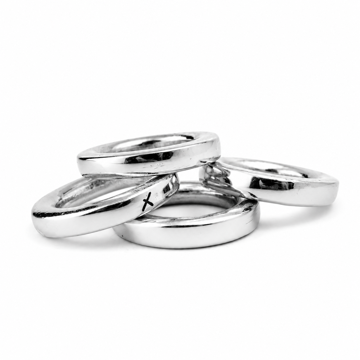 Organic Napkin Rings- Set of 4 Silver