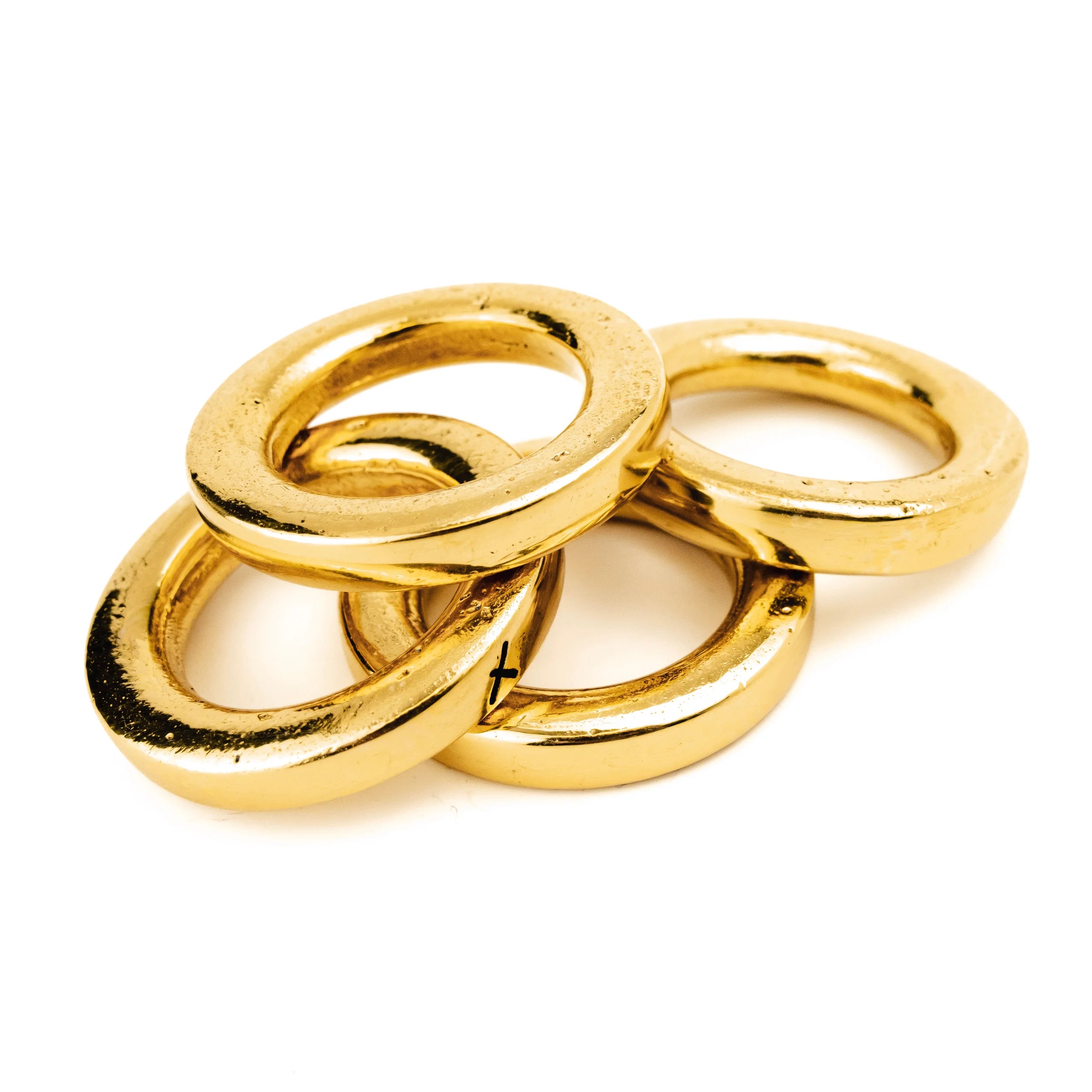Organic Brass Napkin Rings - Set of 4