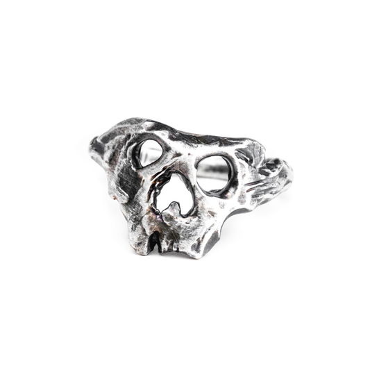 Rustic Silver Seafarers Skull Ring