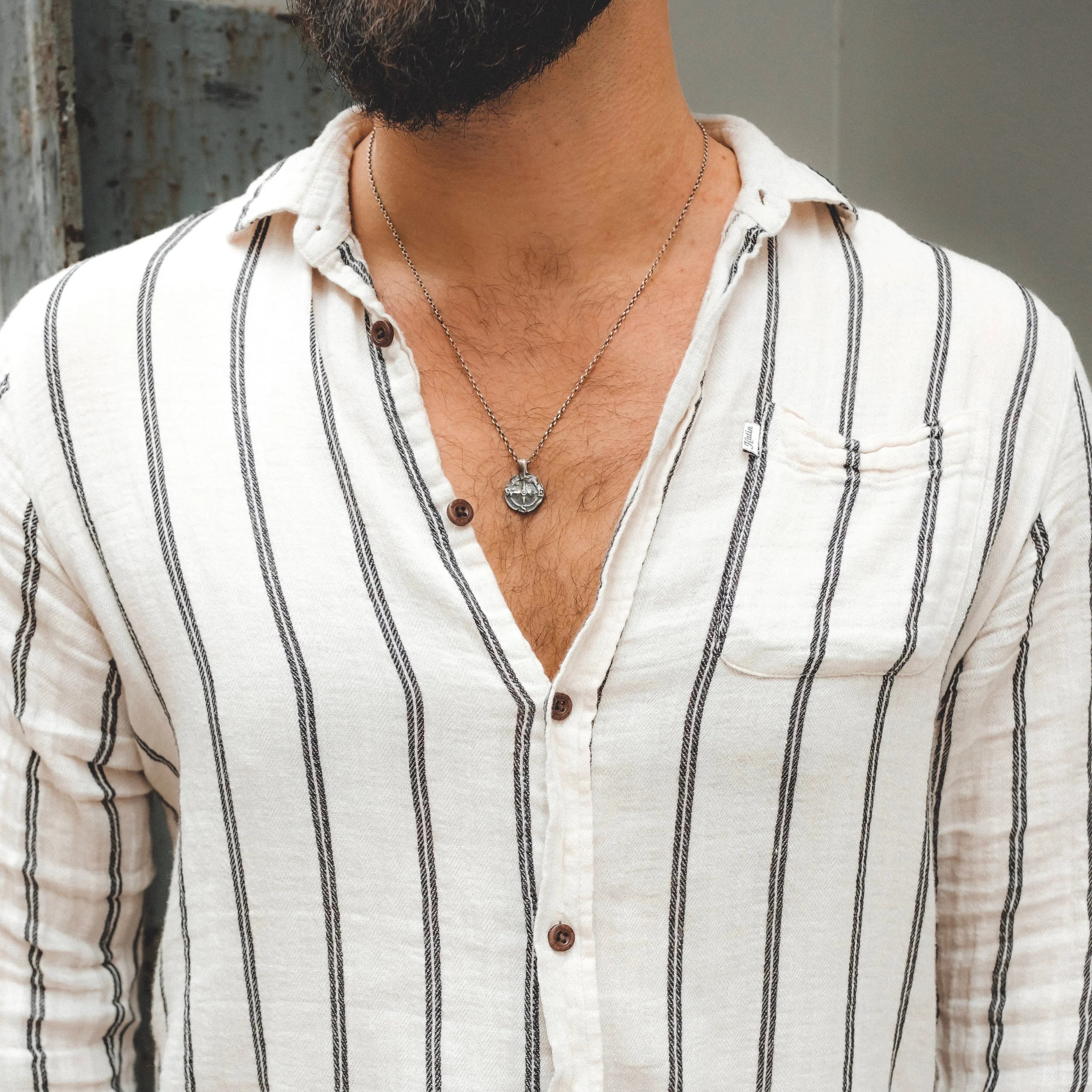 SS Compass Necklace