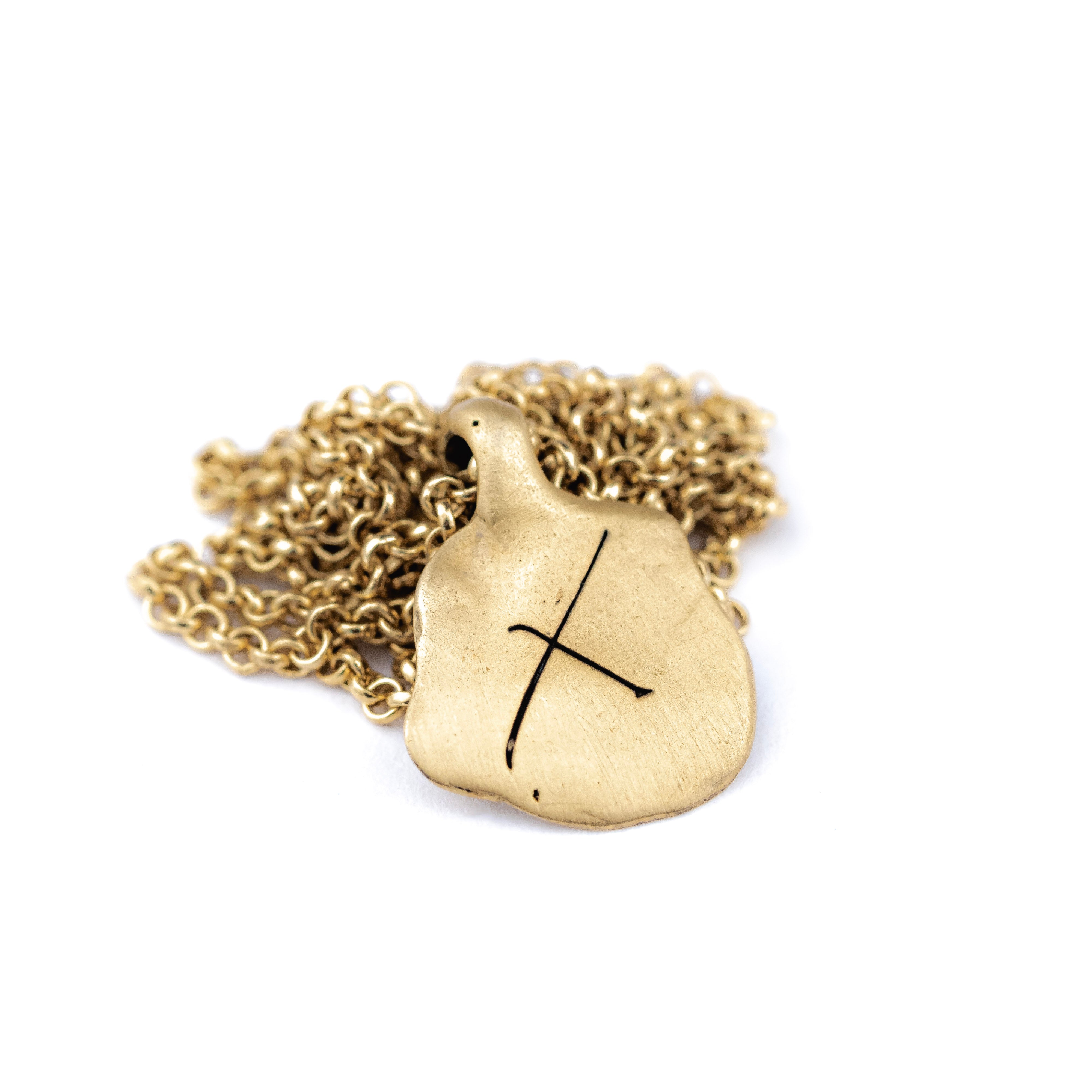 X Coin Necklace: 14k Gold