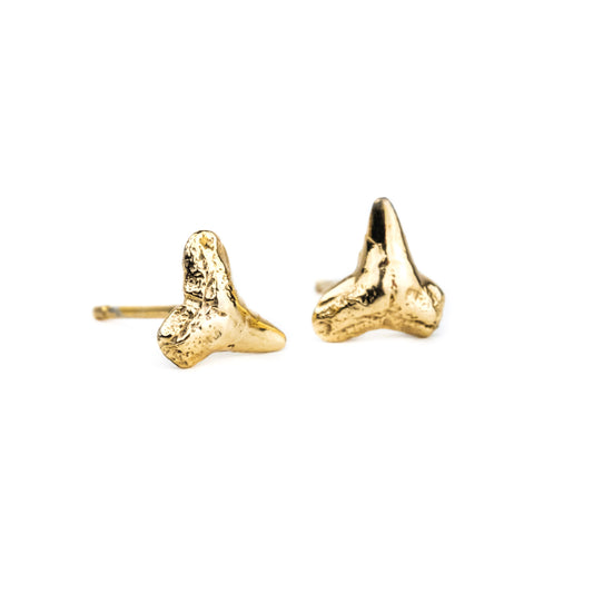 Shark Teeth Studs: 10k Gold