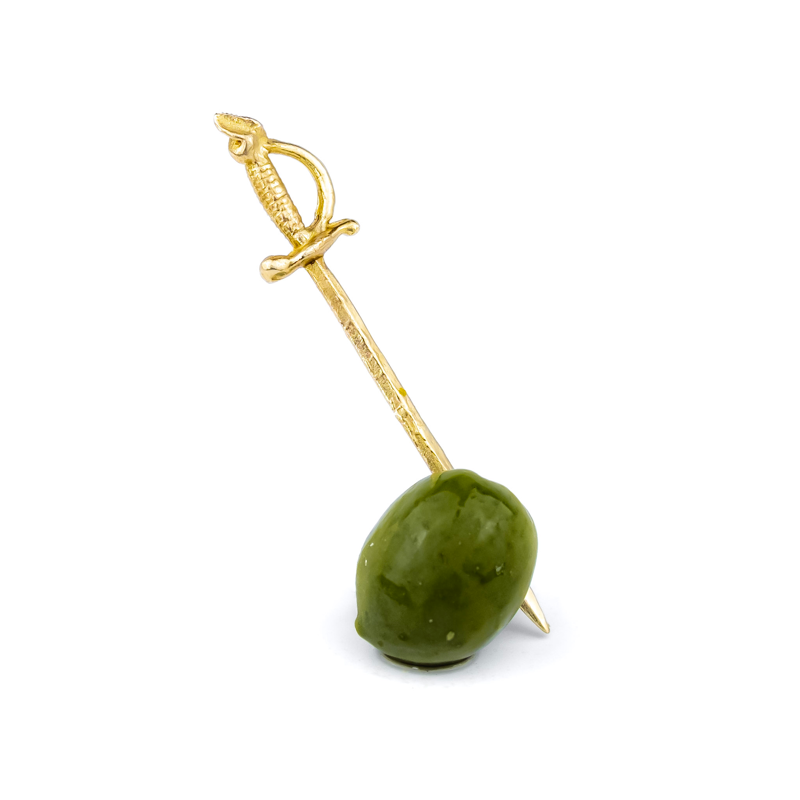 Sword Martini Picks: Brass- Set of 4
