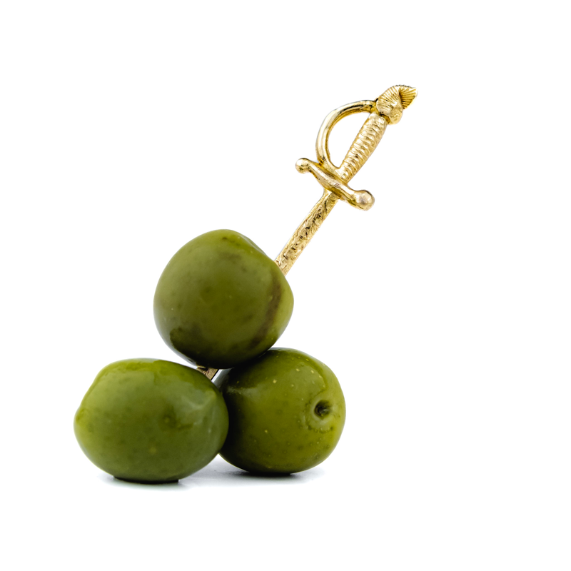 Sword Martini Picks: Brass- Set of 4