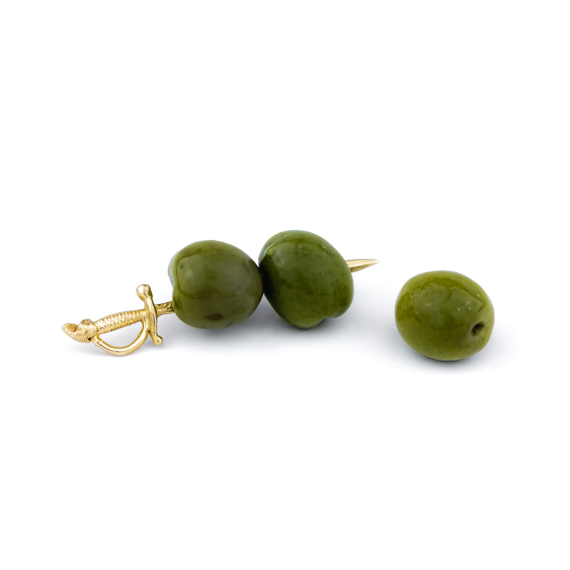 Sword Martini Picks: Brass- Set of 4