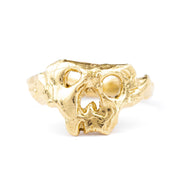 Gold Seafarers Skull Ring