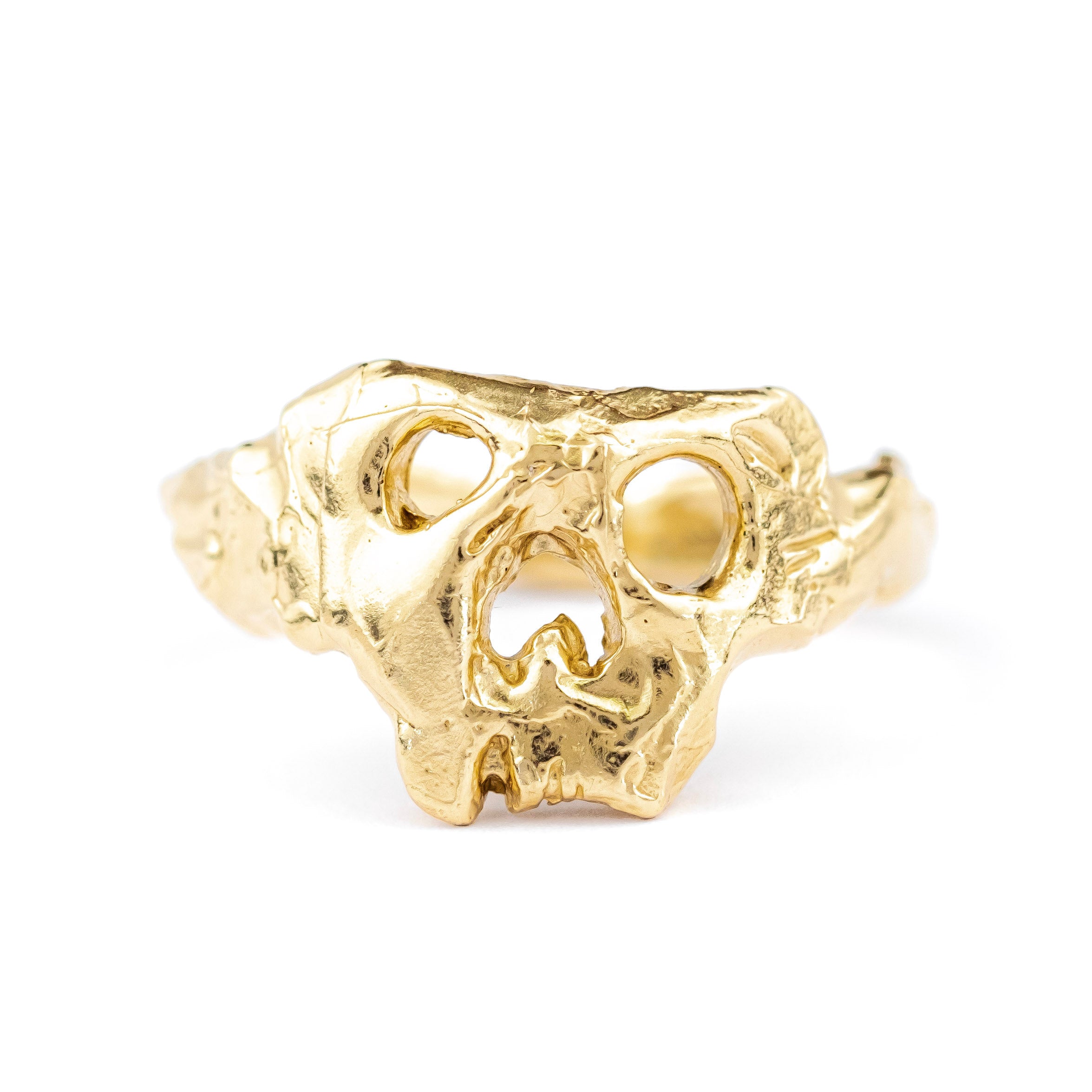 Gold Seafarers Skull Ring