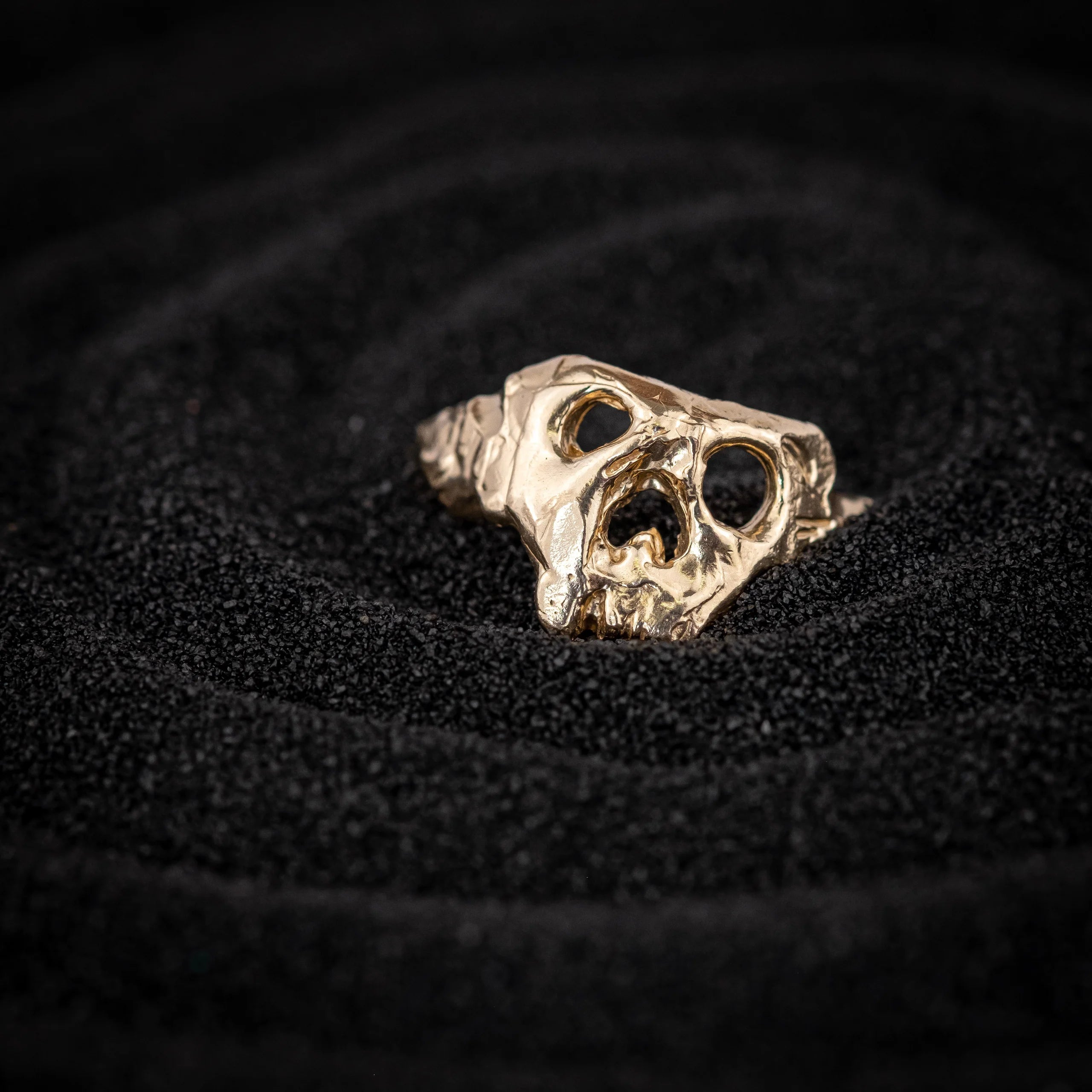 Gold Seafarers Skull Ring