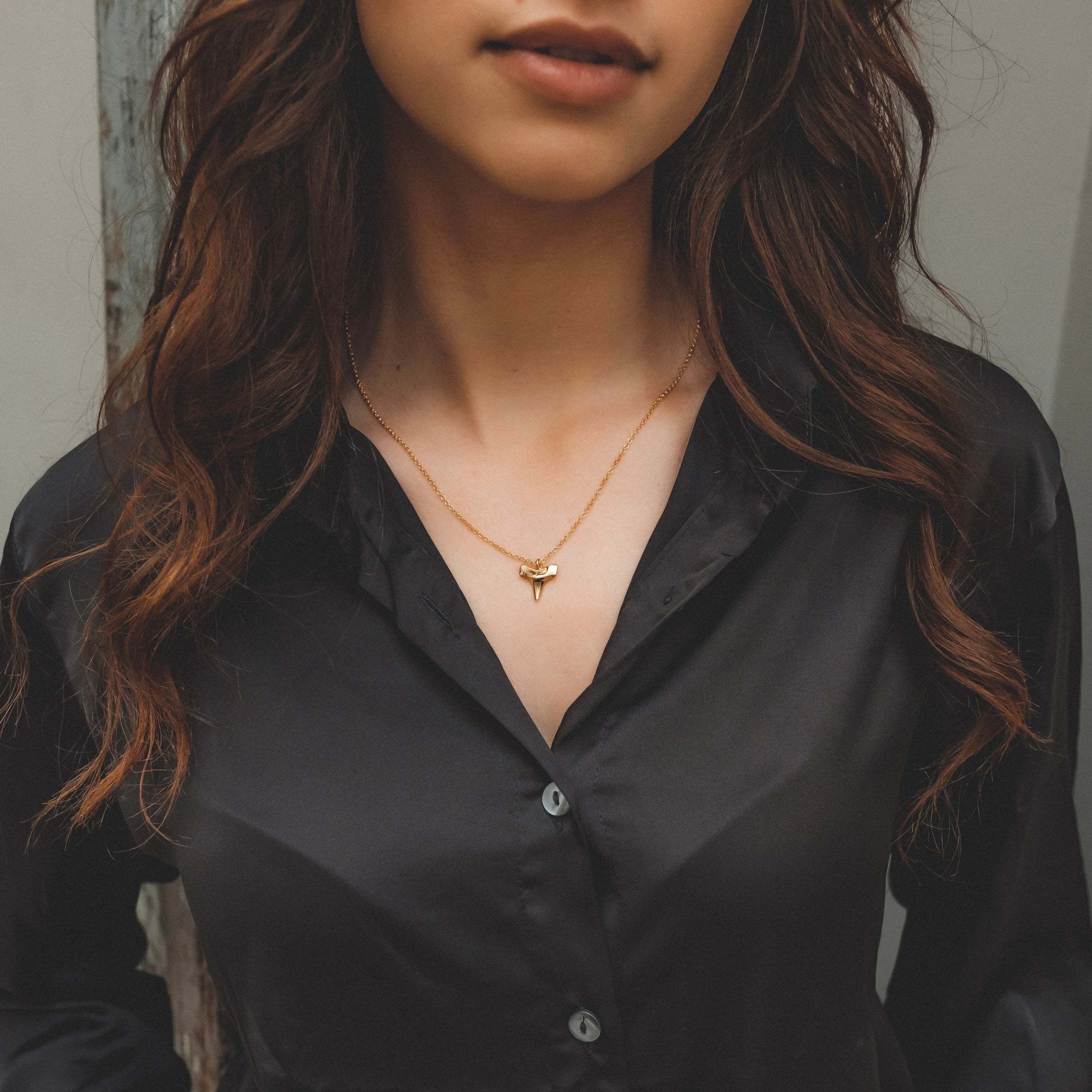 Shark Tooth Necklace: 14k Gold