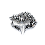 Shark Tooth Necklace: Rustic Sterling Silver