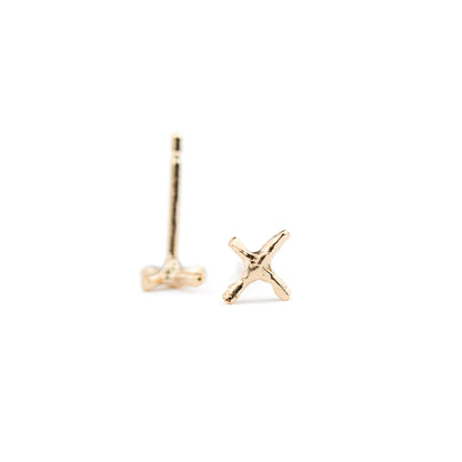 X Studs: 10k Gold