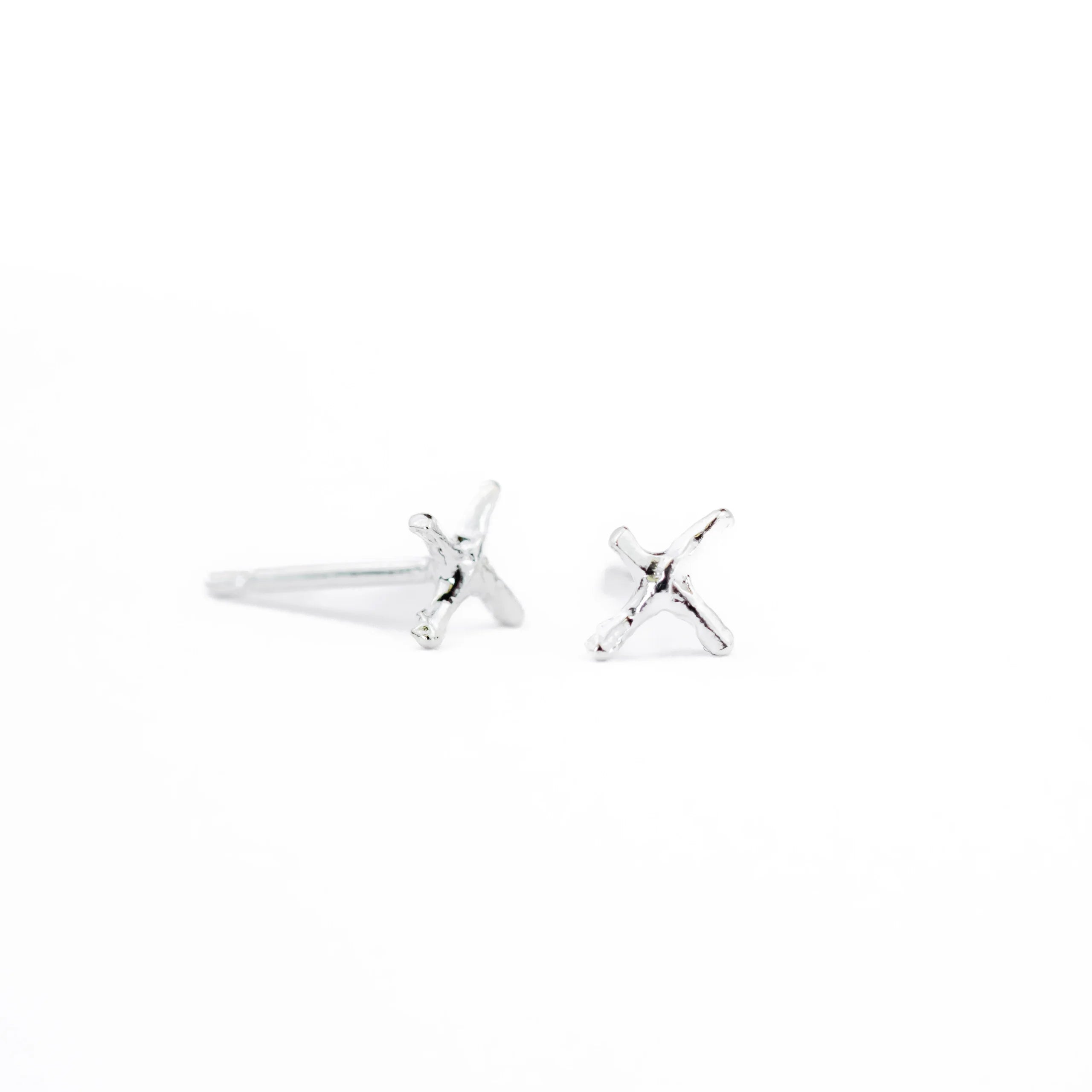 X Studs: Sterling Silver