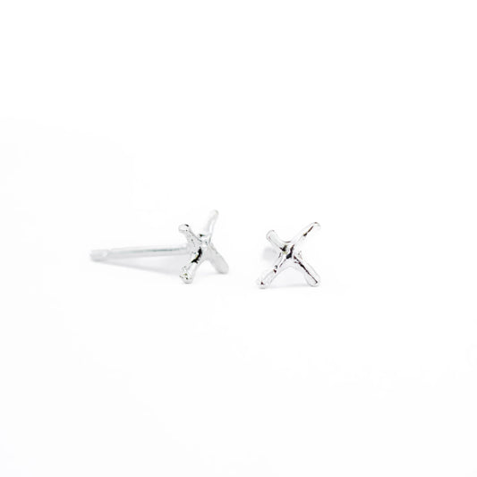 X Studs: Sterling Silver