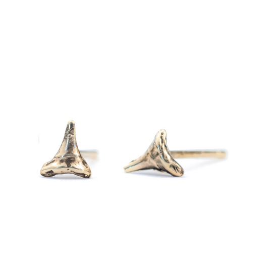 XS Shark Teeth Studs: 10k Gold