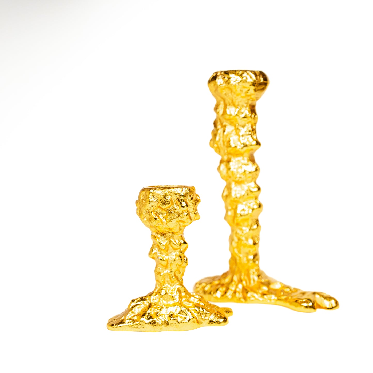 Sand Drip Candlesticks- Brass